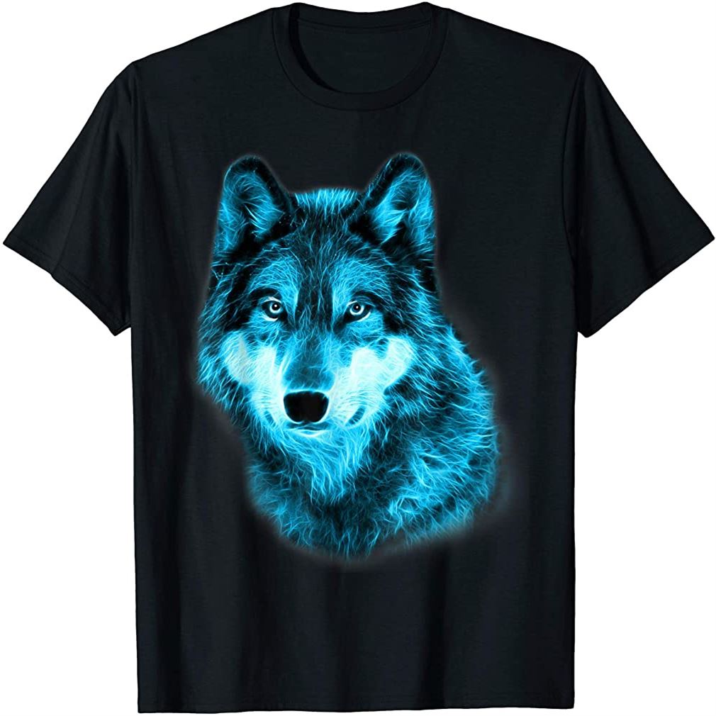 Wolf Glow Neon Staring T-shirt Wolves Tee Shirt Gifts Size Up To 5xl ...