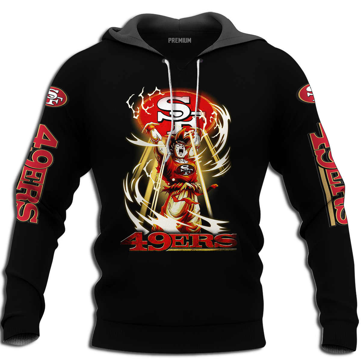 Mens Nfl San Francisco 49ers Songoku Hoodie Plus Size Up To 5xl