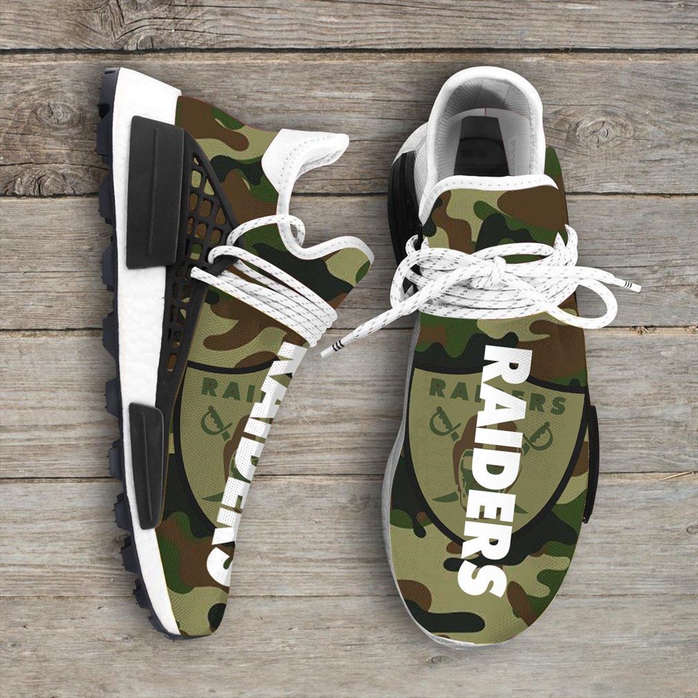 Camo Camouflage Oakland Raiders Nfl Sport Teams Nmd Human Race Sneakers Sport Shoes Running Shoes