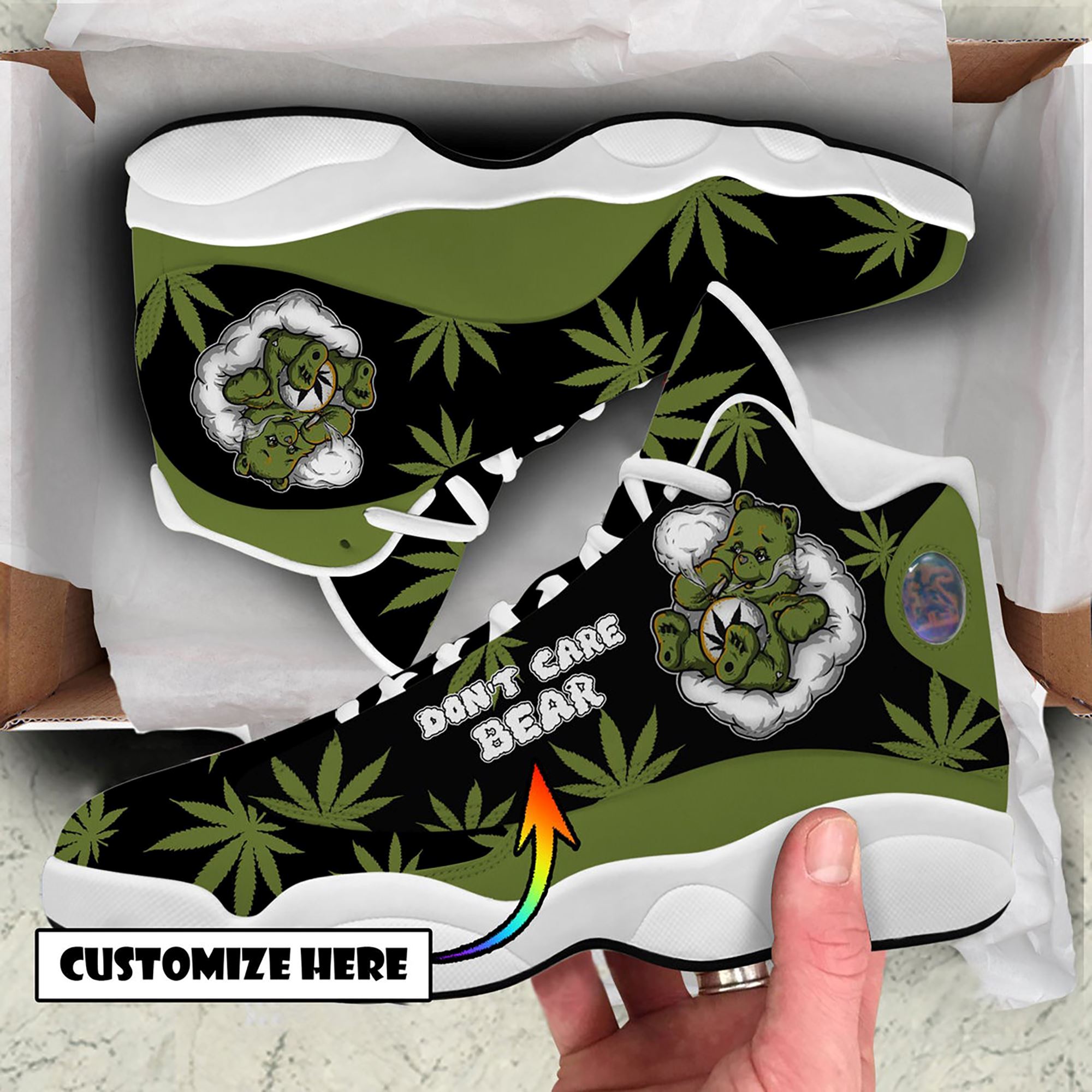 420 Weed Bear Air Jordan 13 Shoes Printed Shoes Custom Shoes