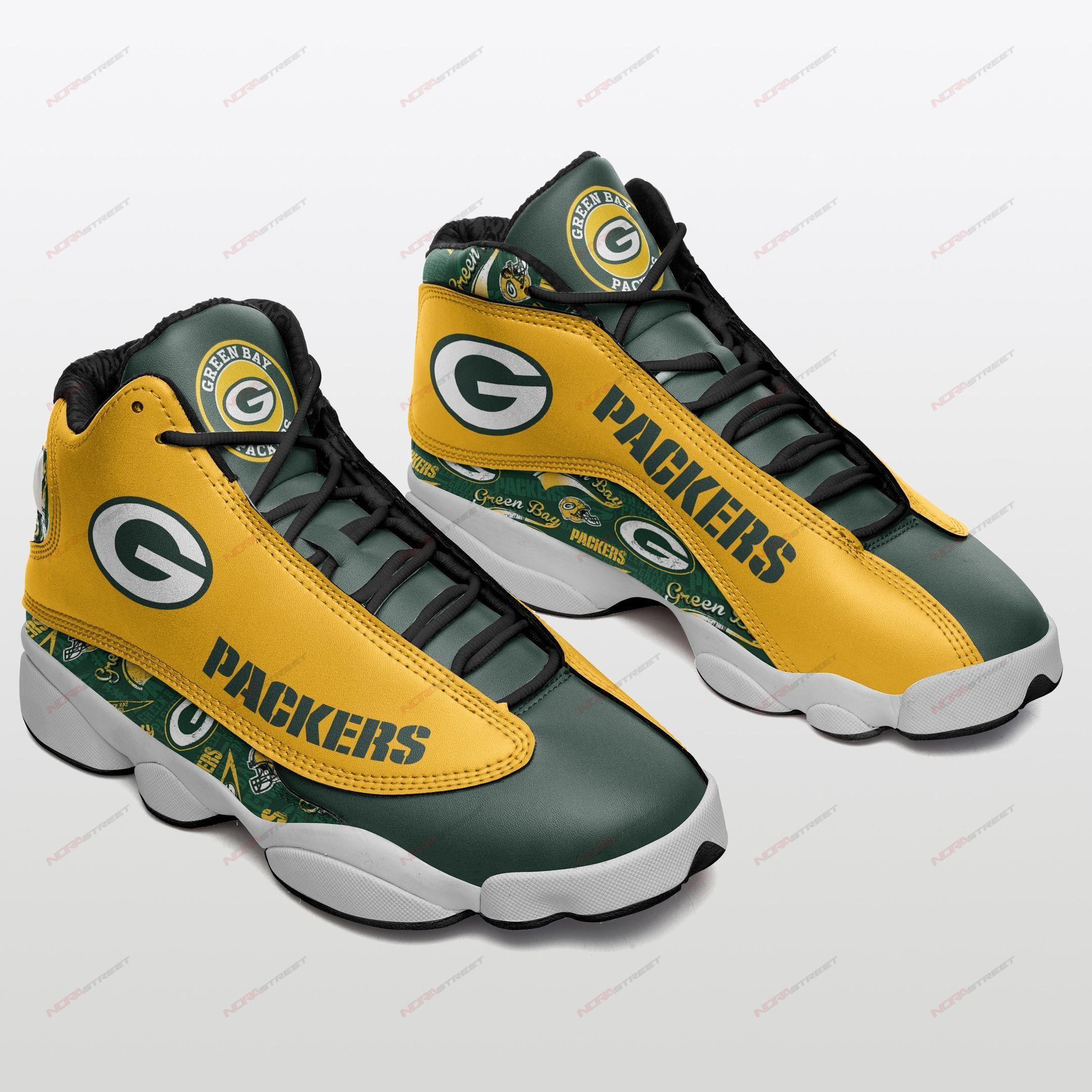 Green Bay Packers Air Jordan 13 Sneakers Sport Shoes Full Size - Luxwoo.com