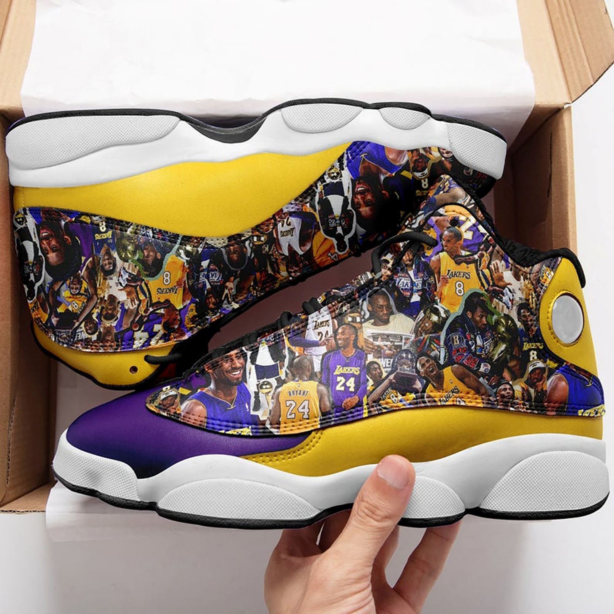 Kobe Bryant Leather Shoes Lakers 24 Air Jd13 Shoes Basketball Players Lover Gift Kobe Bryant Fans Gift Gift For Men