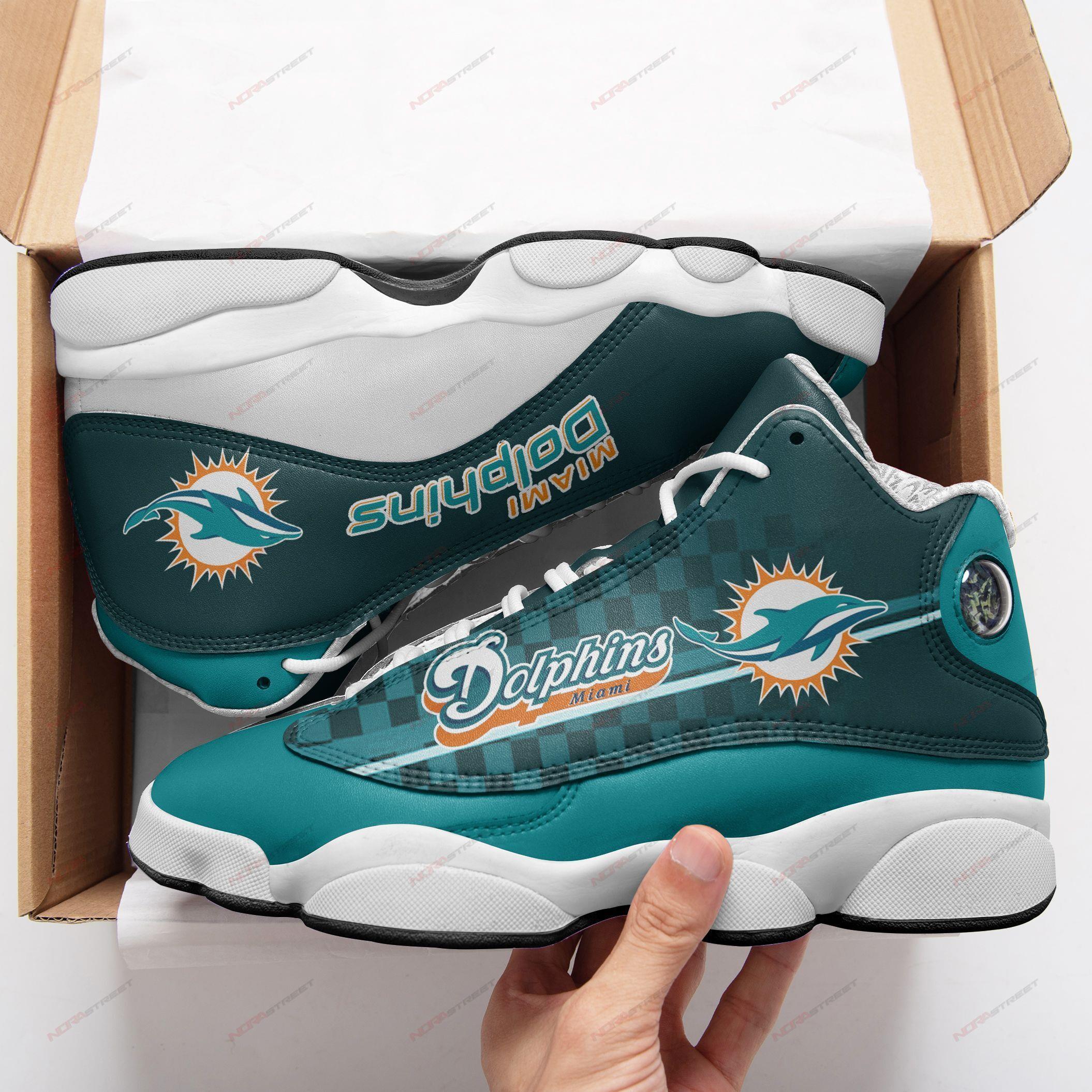 Miami Dolphins Air Jordan 13 Sneakers Sport Shoes Plus Size