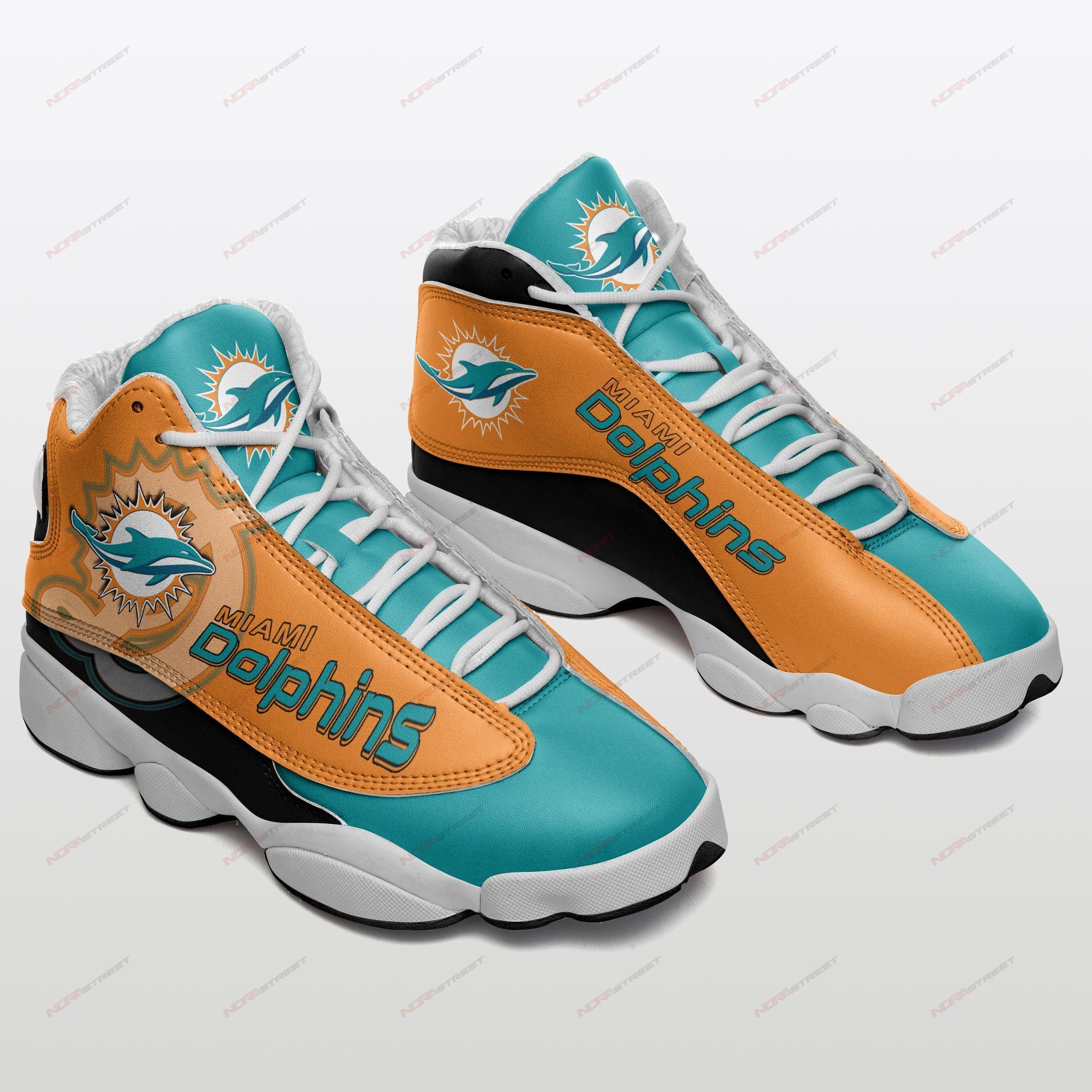 Miami Dolphins Air Jordan 13 Sneakers Sport Shoes Full Size