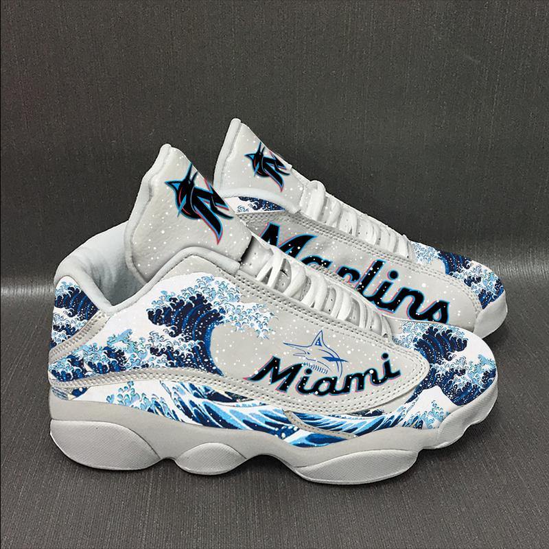 Miami Marlins Baseball Team Form Air Jordan 13 Sneakers Sport Shoes Plus Size