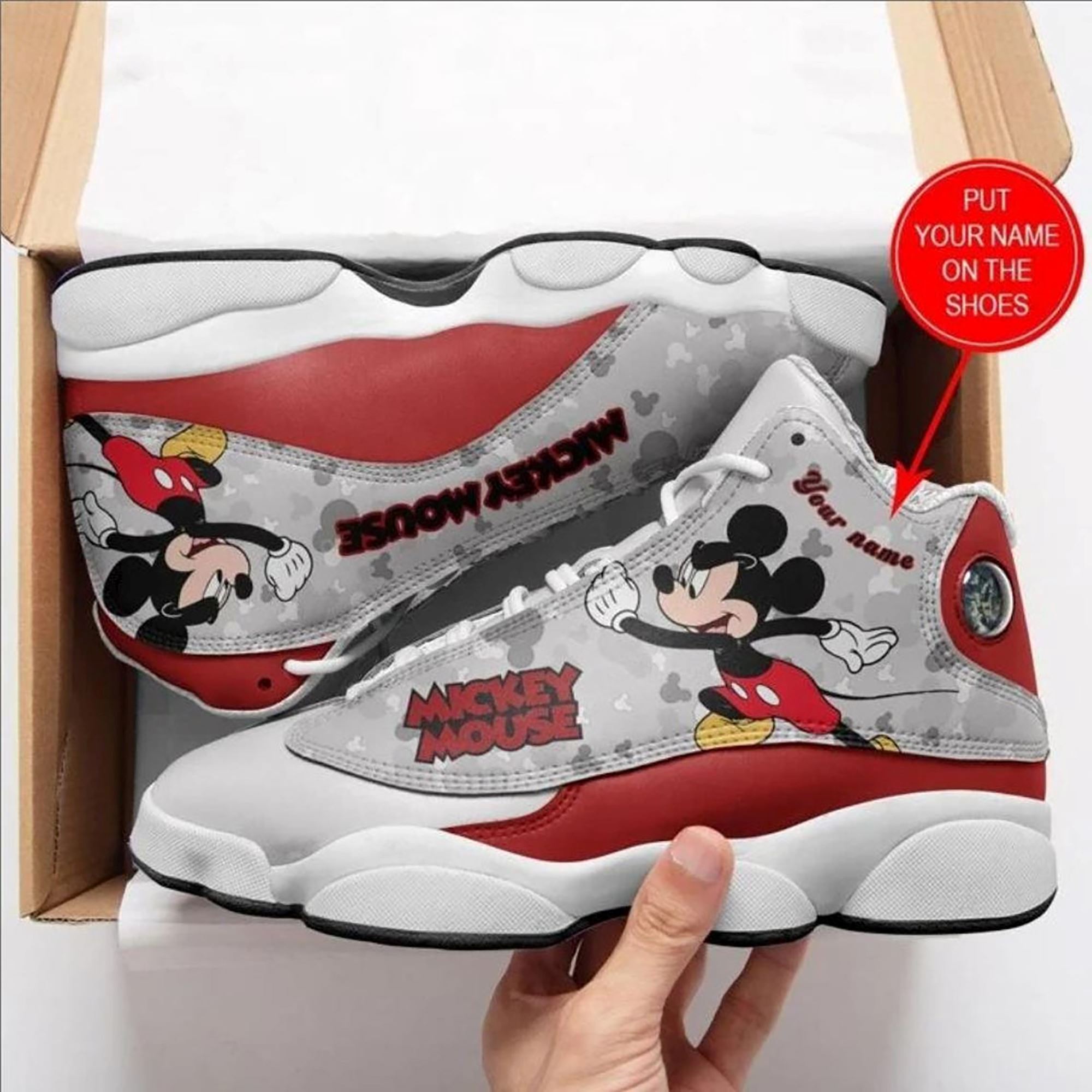 Mickey Mouse Shoes Air Jordan 13 Personalized Shoes Custom Name Shoes Printed Shoes