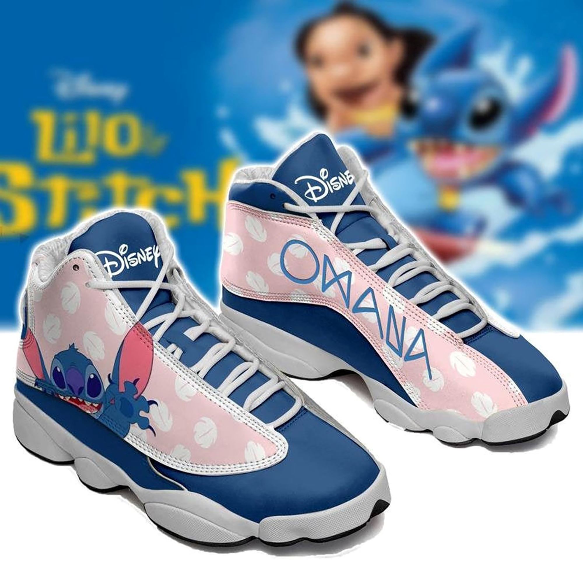 Ohana Lilo Stitch Jordan 13 Shoes Disney Stitch Shoes Stitch Sneakers Stitch Leather Shoes Gift For Disney Fans