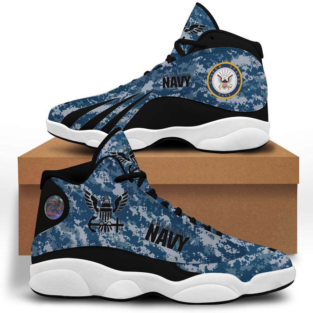 Us Navy Air Jordan 13 Custom Sneakers Sport Shoes Full Size