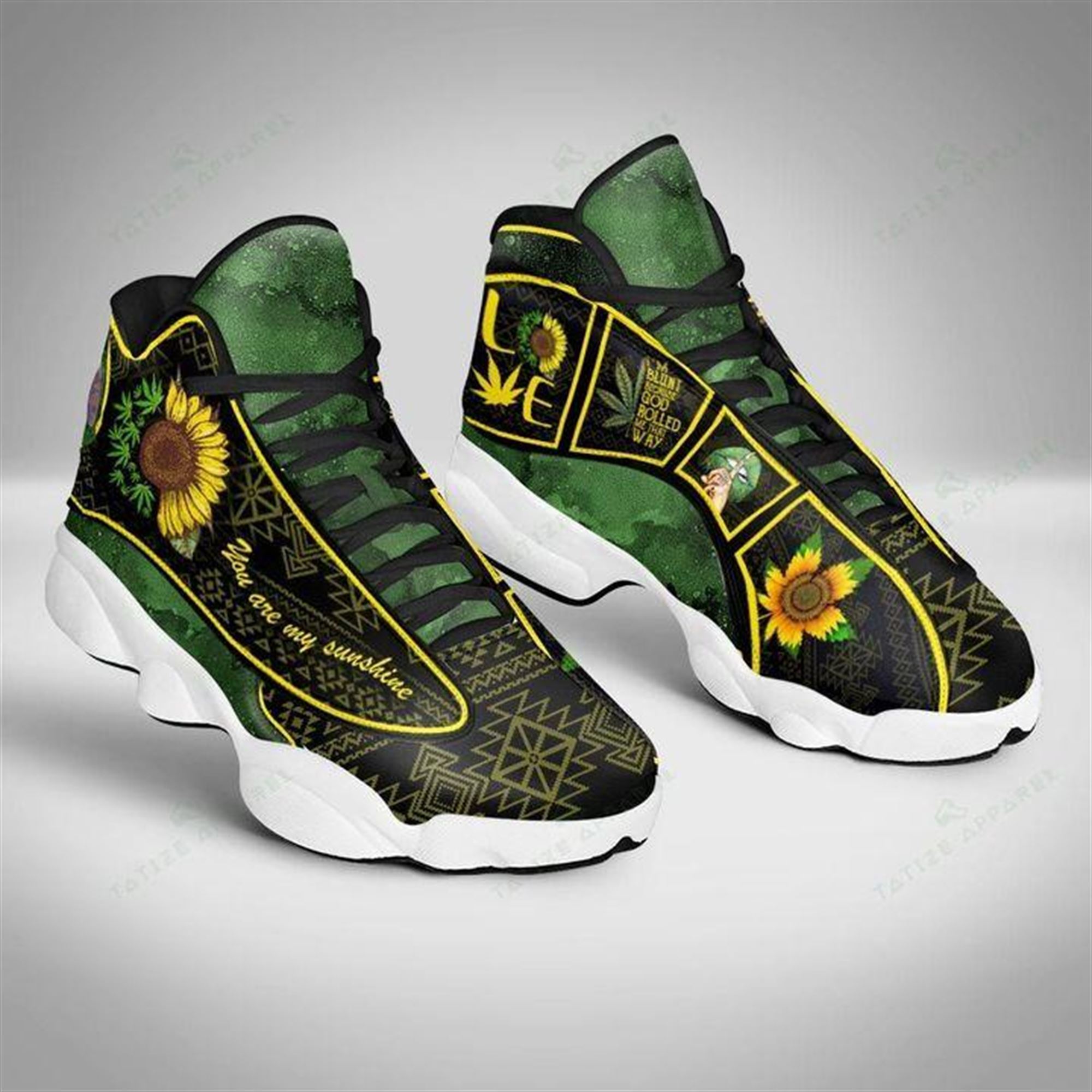 Weed Native Pattern Air Jordan 13 Sneakers