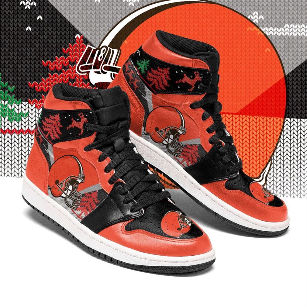 Christmas Cleveland Browns Nfl Air Jordan Shoes Sport Sneaker Boots Shoes