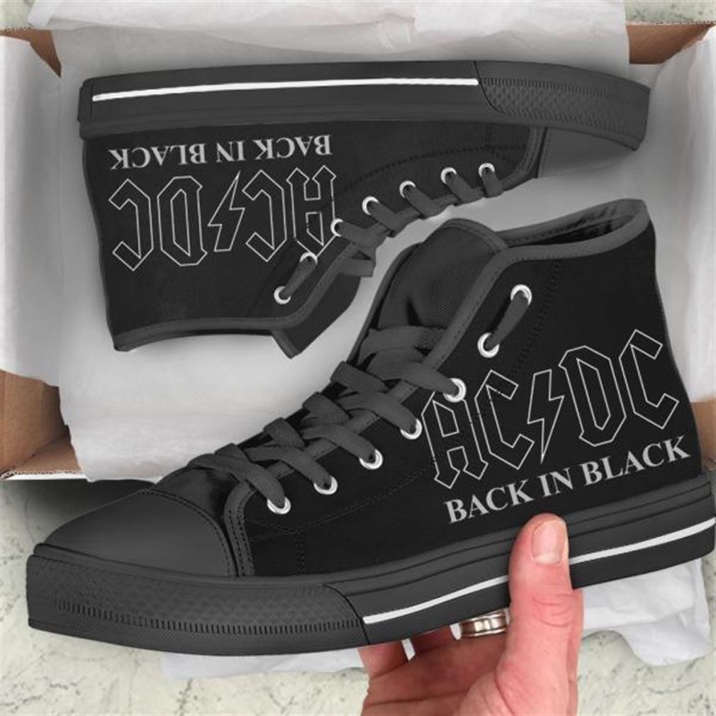 Acdc Back In Black High High Top Vans Shoes