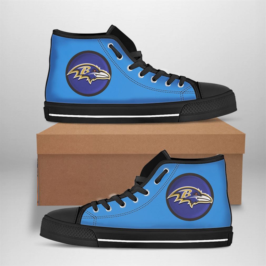 Baltimore Ravens Nfl Football High Top Vans Shoes