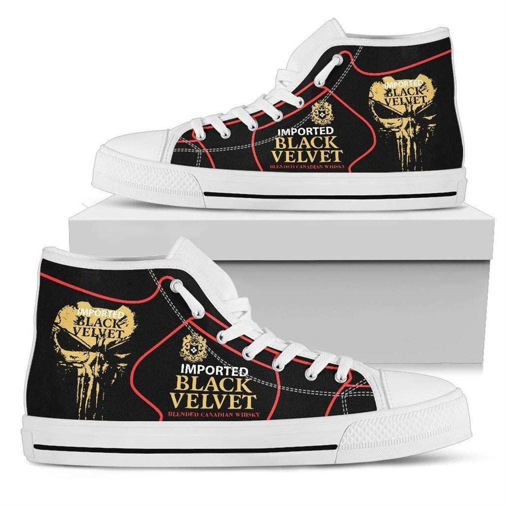 Black Velvet High Top Vans Shoes