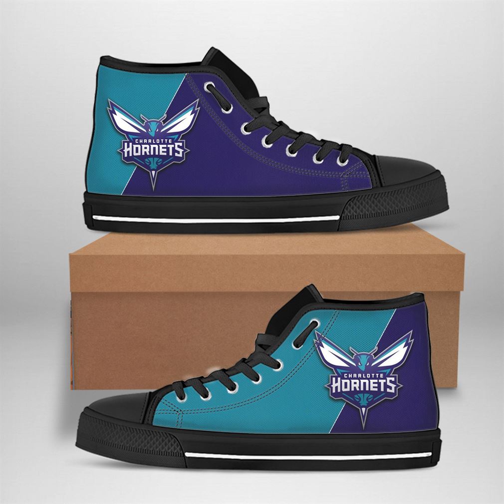 Charlotte Hornets Nba Basketball High Top Vans Shoes