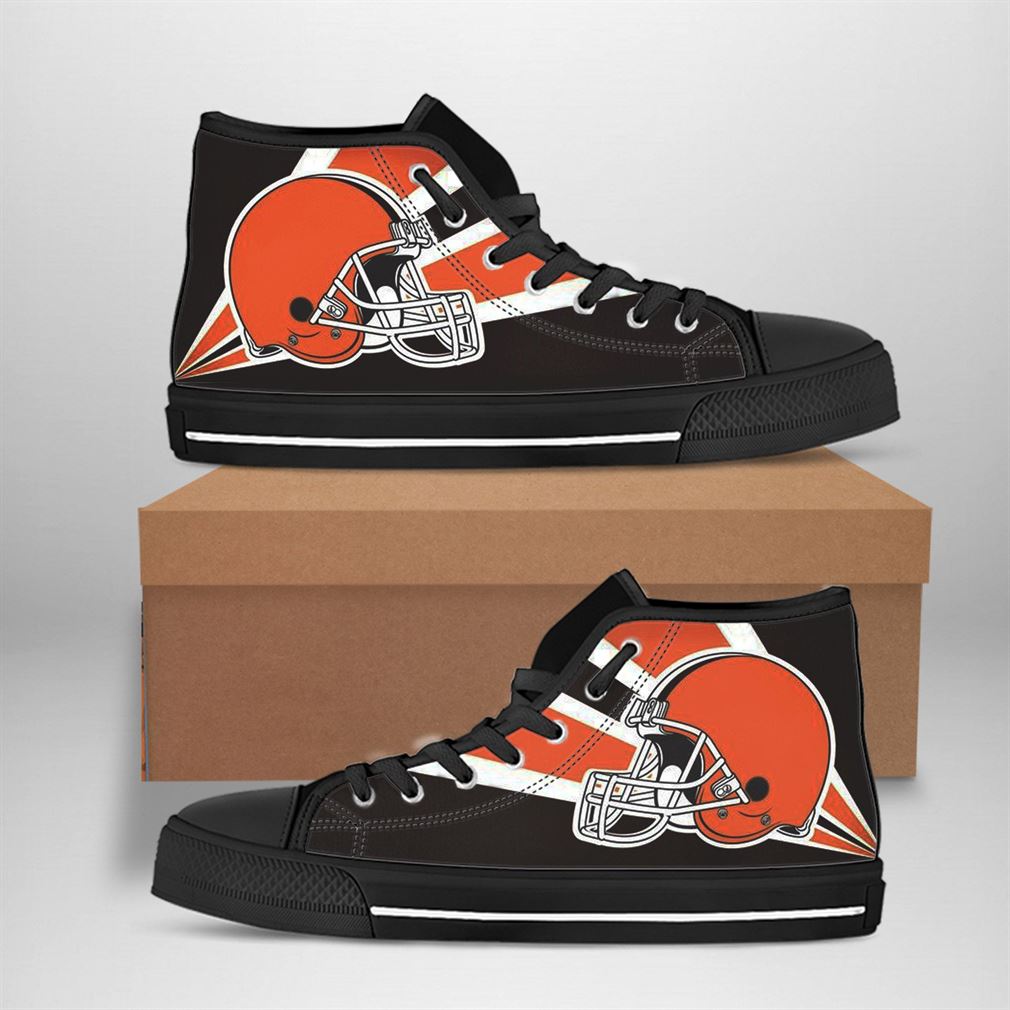 Cleveland Browns Nfl Football High Top Vans Shoes