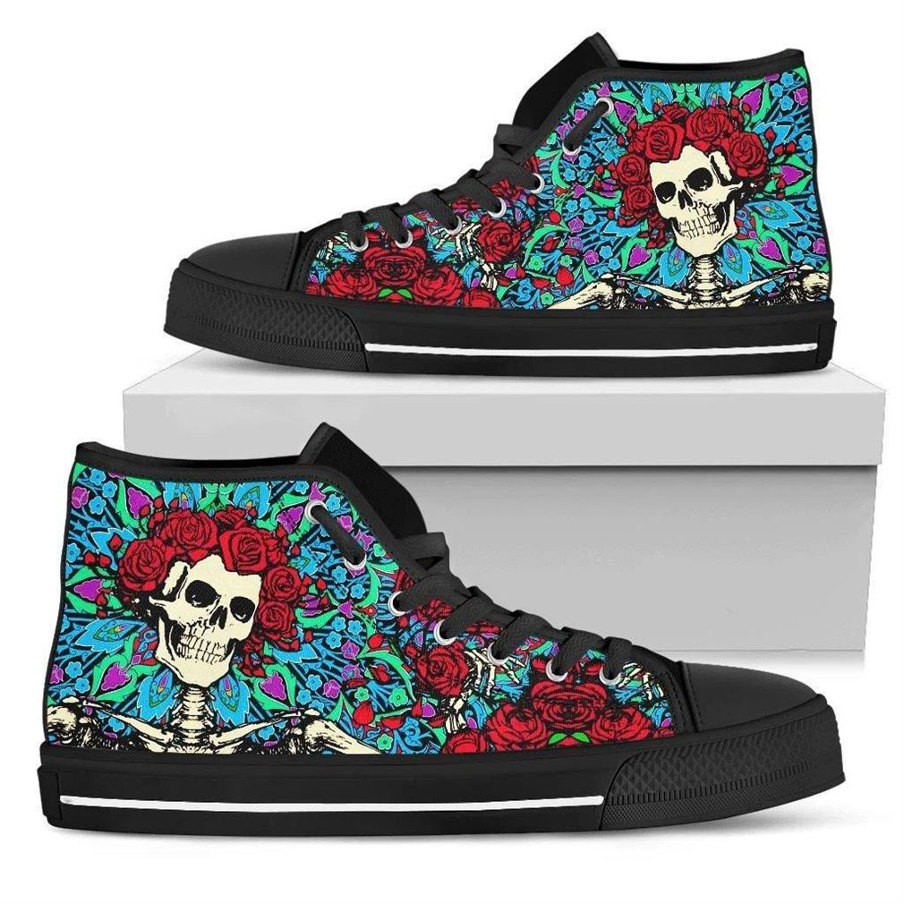 Grateful Dead Skeleton High Top Vans Shoes