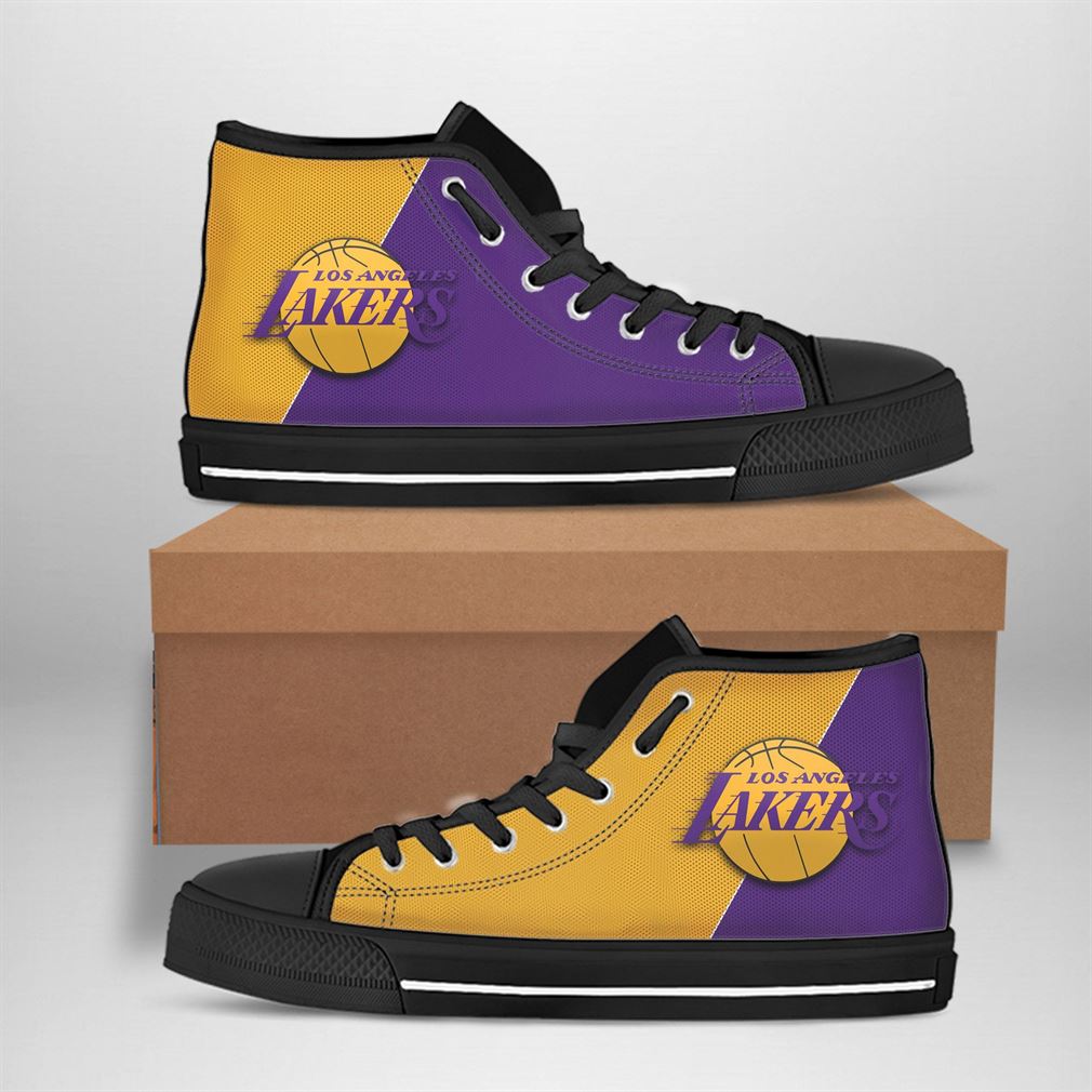 Los Angeles Lakers Nba Basketball High Top Vans Shoes