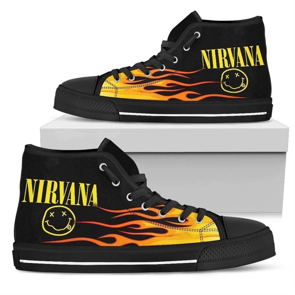 Nirvana Rock Band High Top Vans Shoes
