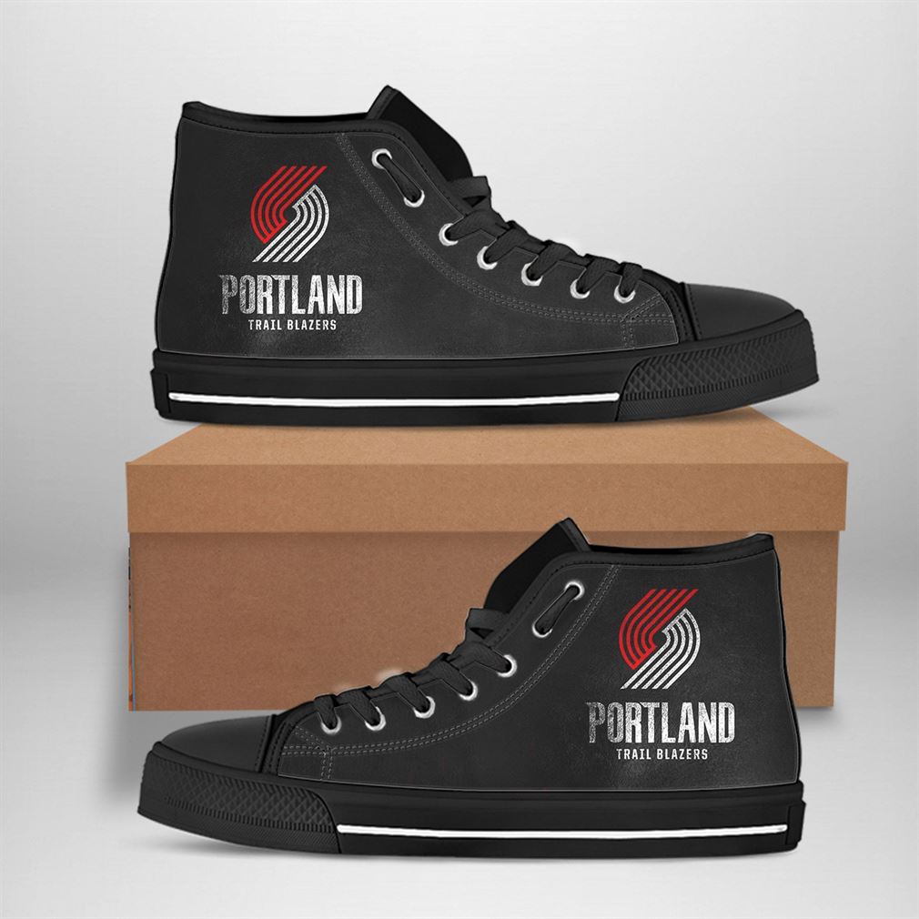 Portland Trail Blazers Nba Basketball High Top Vans Shoes