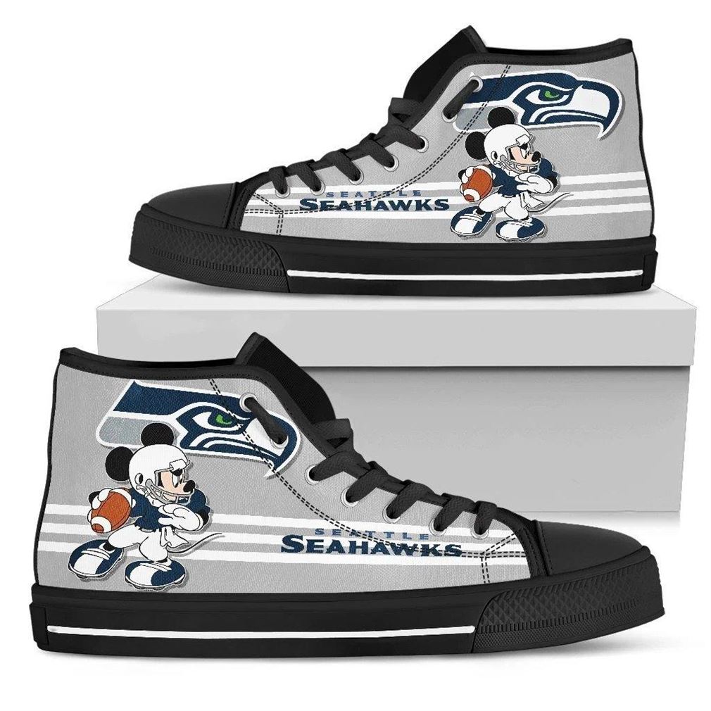 Seattle Seahawks Nfl Football High Top Vans Shoes