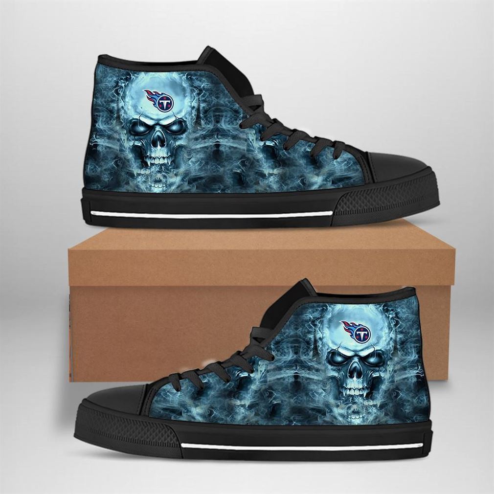 Tennessee Titans Nfl Football Skull High Top Vans Shoes