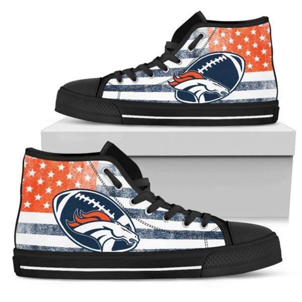 The Denver Broncos Nfl Football High Top Vans Shoes