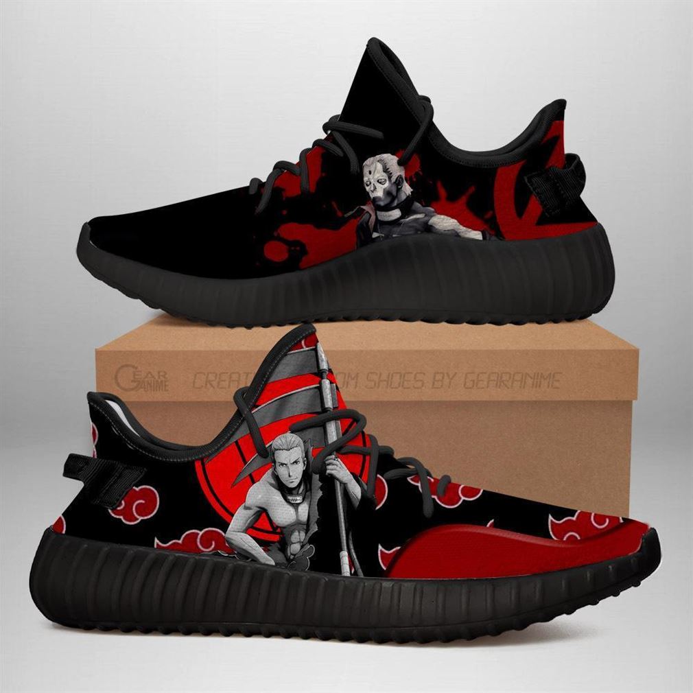 Akatsuki Hidan Naruto Yeezy Sneakers Shoes Black