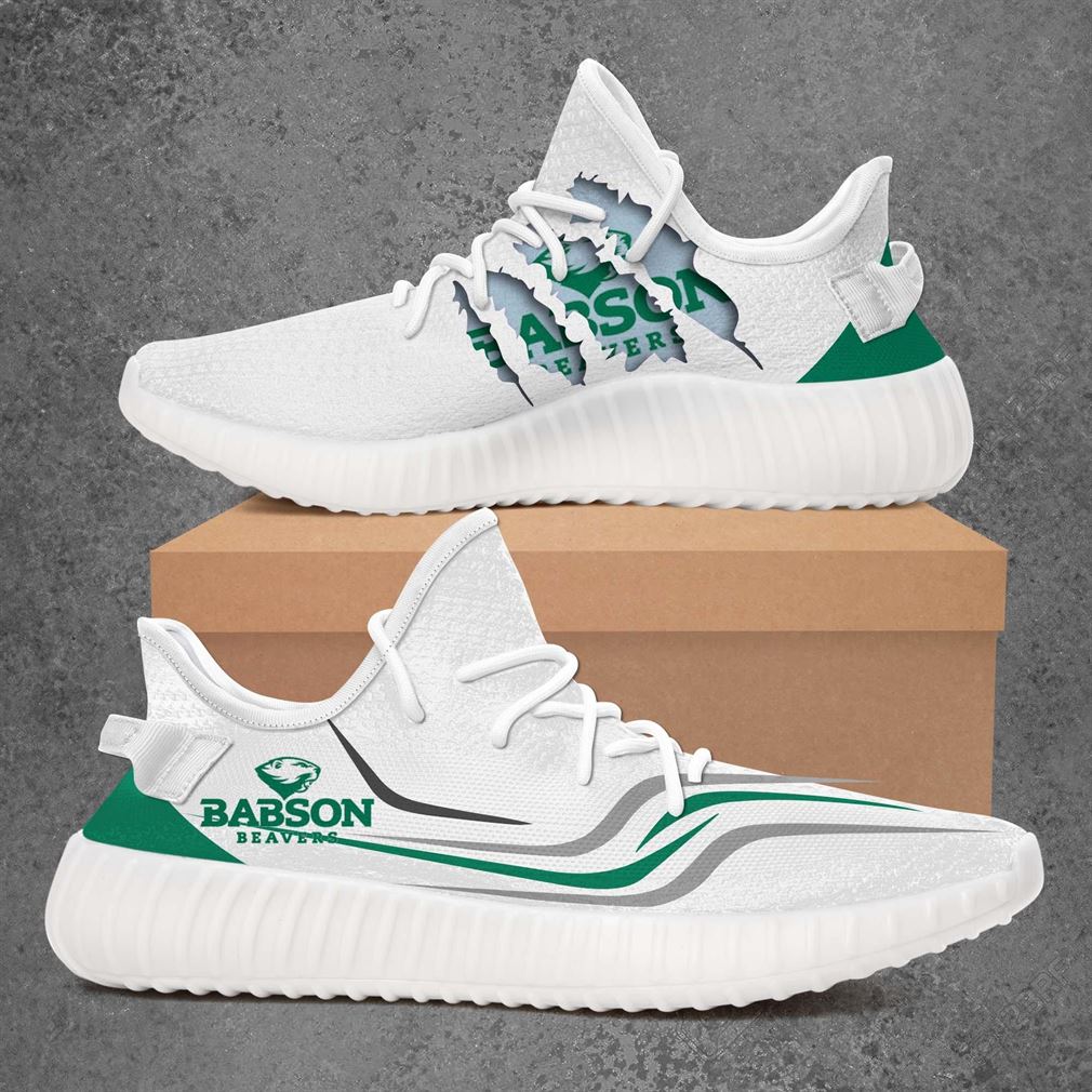 Babson Beavers Ncaa Sport Teams Yeezy Sneakers Shoes White