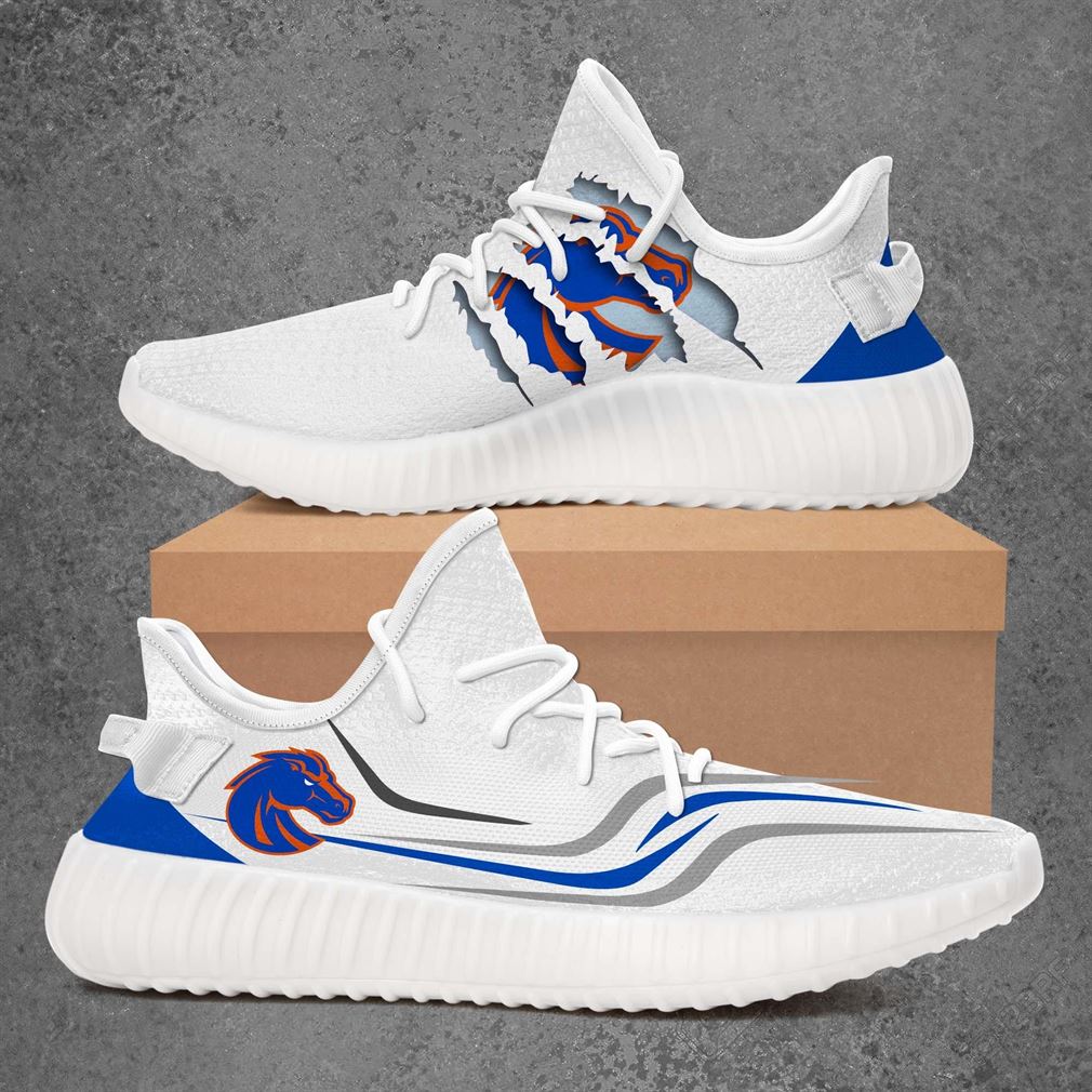 Boise State Broncos Ncaa Sport Teams Yeezy Sneakers Shoes White