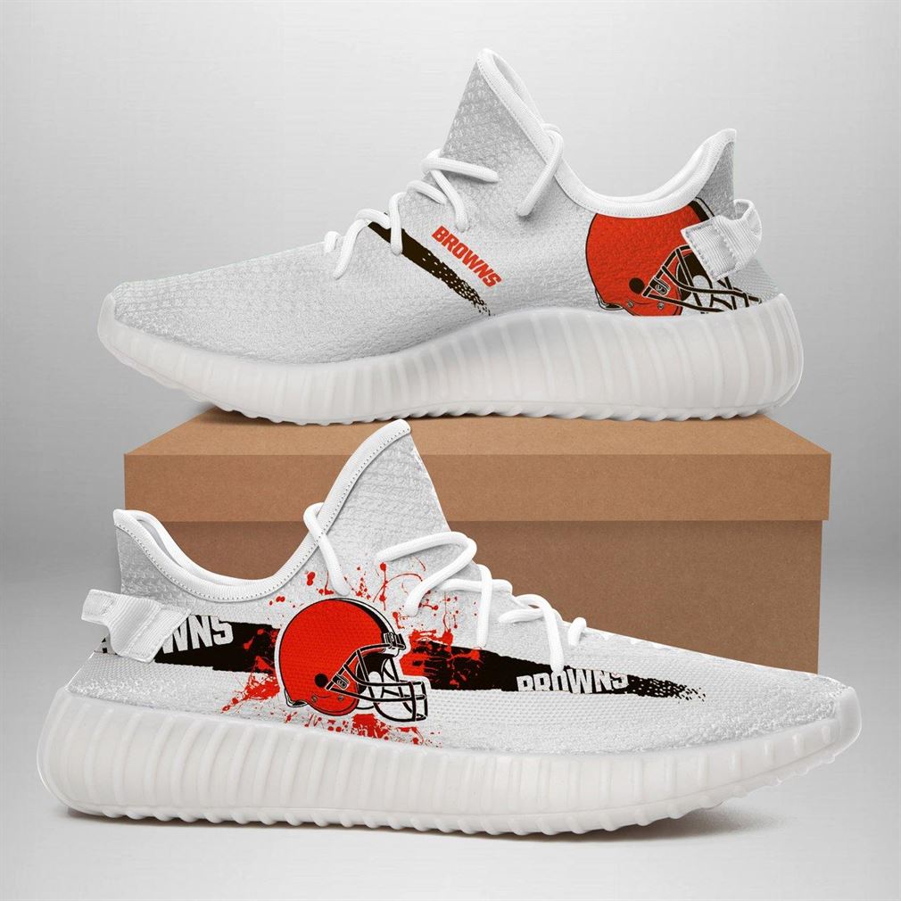 Cleveland Browns Nfl Sport Teams Runing Yeezy Sneakers Shoes