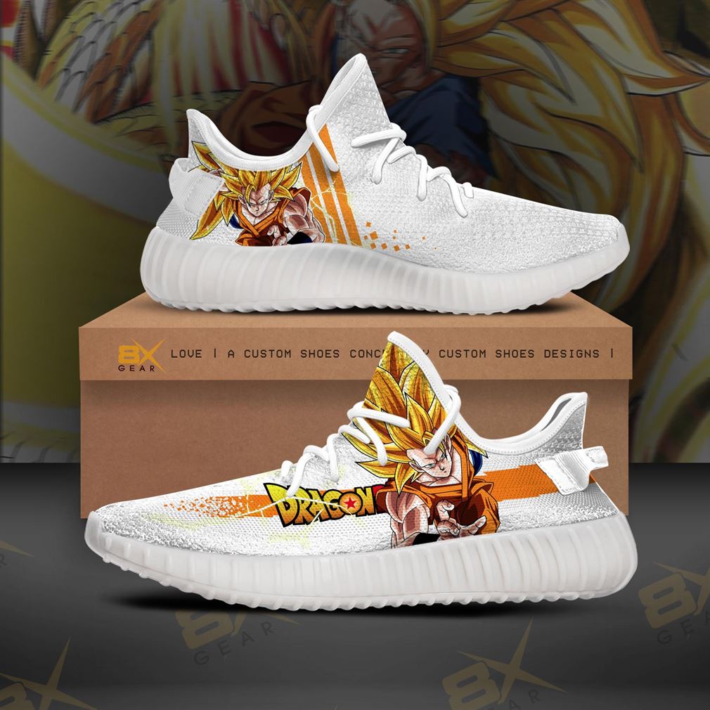 Dragon Ball Z Son Gohan Character Yeezy Shoes Anime Design Gift Yeezy Sneakers Shoes White