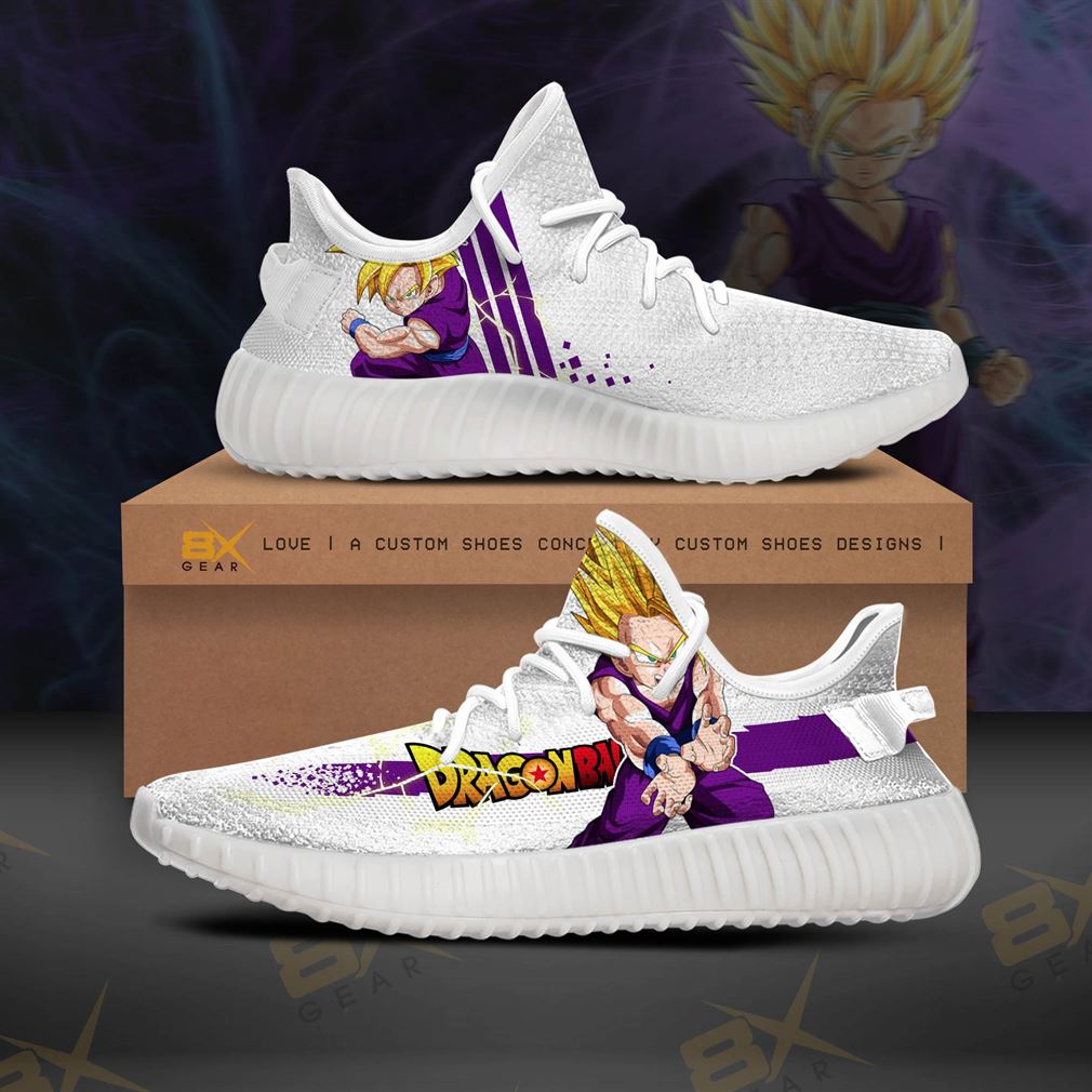 Dragon Ball Z Son Gohan Yeezy Shoes Anime Character Special Gift Yeezy Sneakers Shoes White