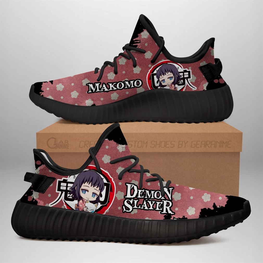 Makomo Yz Sneakers Demon Slayer Shoes Anime Yeezy Sneakers Shoes Black ...