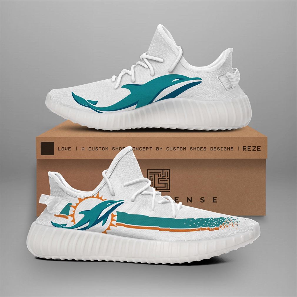 Miami Dolphins Nfl Teams Runing Yeezy Sneakers Shoes