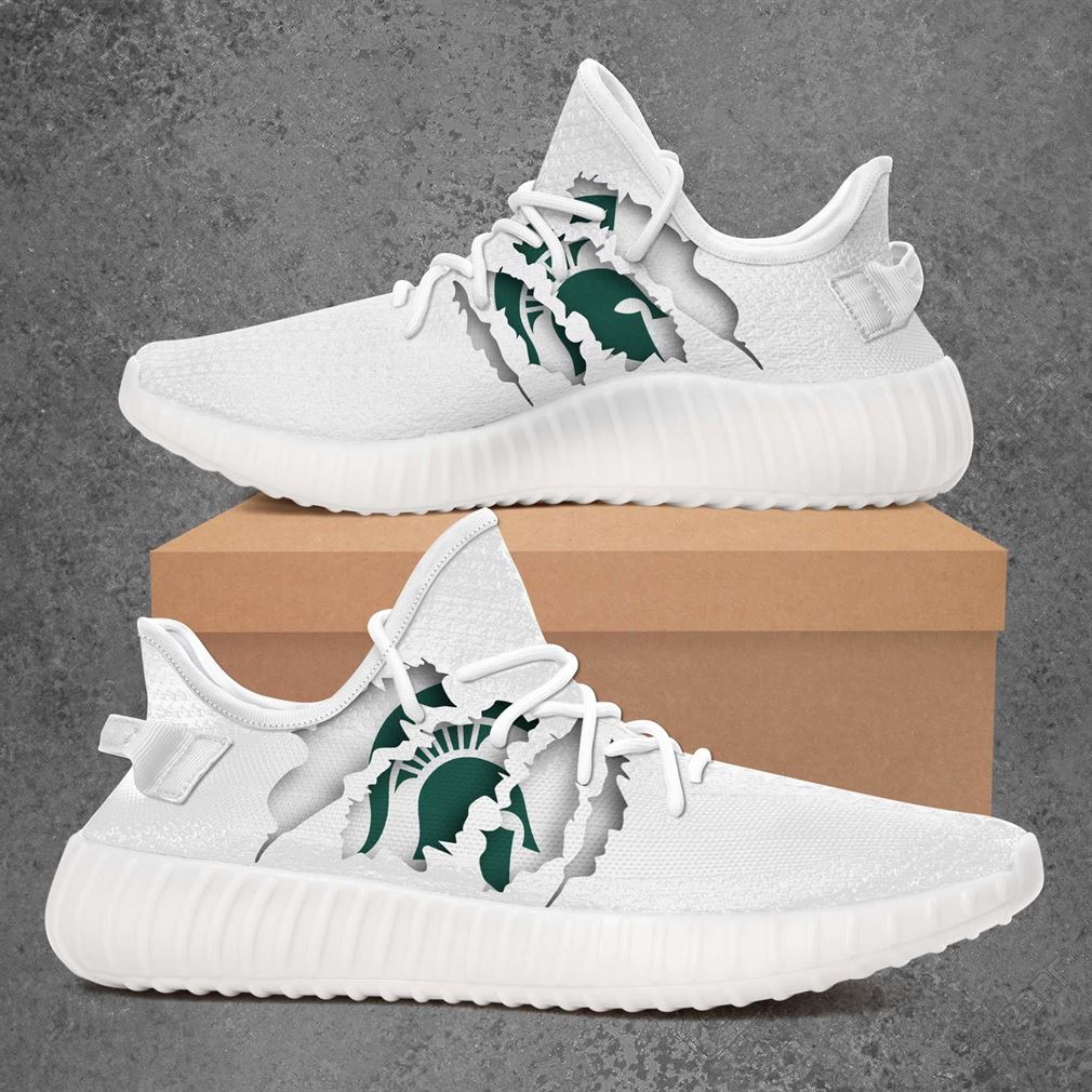 Michigan State Spartans Ncaa Sport Teams Yeezy Sneakers Shoes White