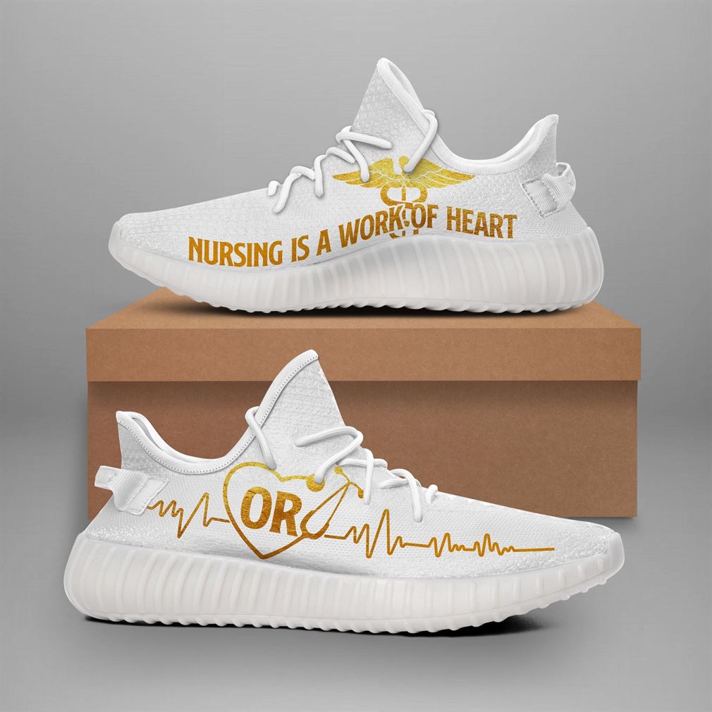 Nursing Is A Work At Heart Yeezy Sneakers Shoes | Tazazon.com | Tazazon