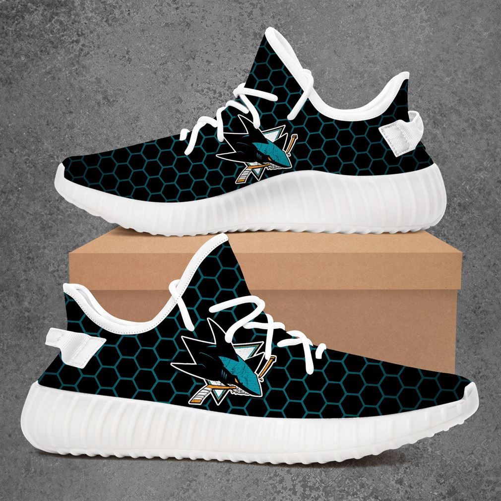 San Jose Sharks Nhl Hockey Yeezy Sneakers Shoes - Luxwoo.com