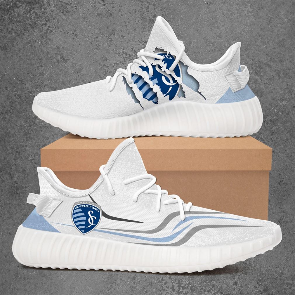 Sporting Kansas City Mls Sport Teams Yeezy Sneakers Shoes White