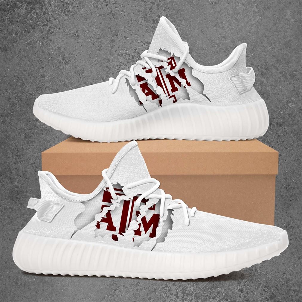 Texas Am Aggies Ncaa Sport Teams Yeezy Sneakers Shoes White