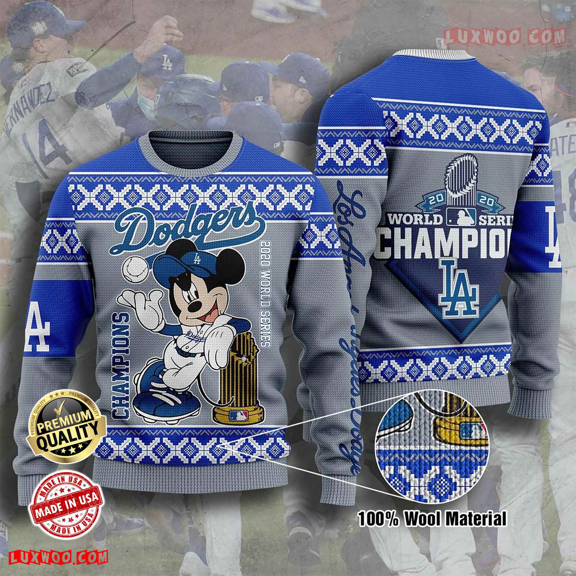 Mickey Mouse Los Angeles Chibi Ugly Dodgers Champions 2020 World Series Shirt Best Shirt 2020 World Wool Material