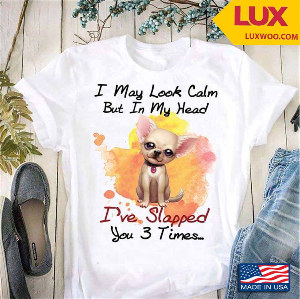 Chihuahua I May Look Calm But In My Head Ive Slapped You 3 Times Shirt Size Up To 5xl