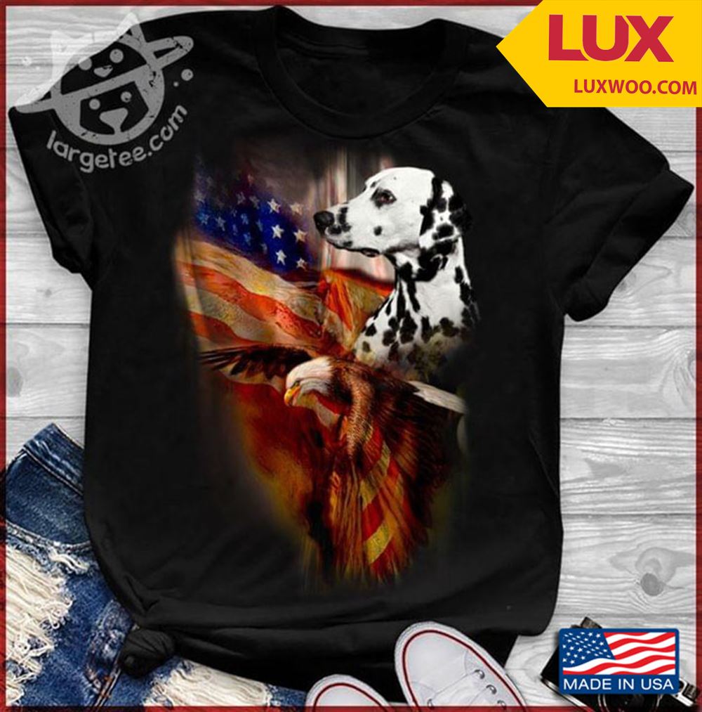 Dalmatian Eagle And American Flag Shirt Size Up To 5xl