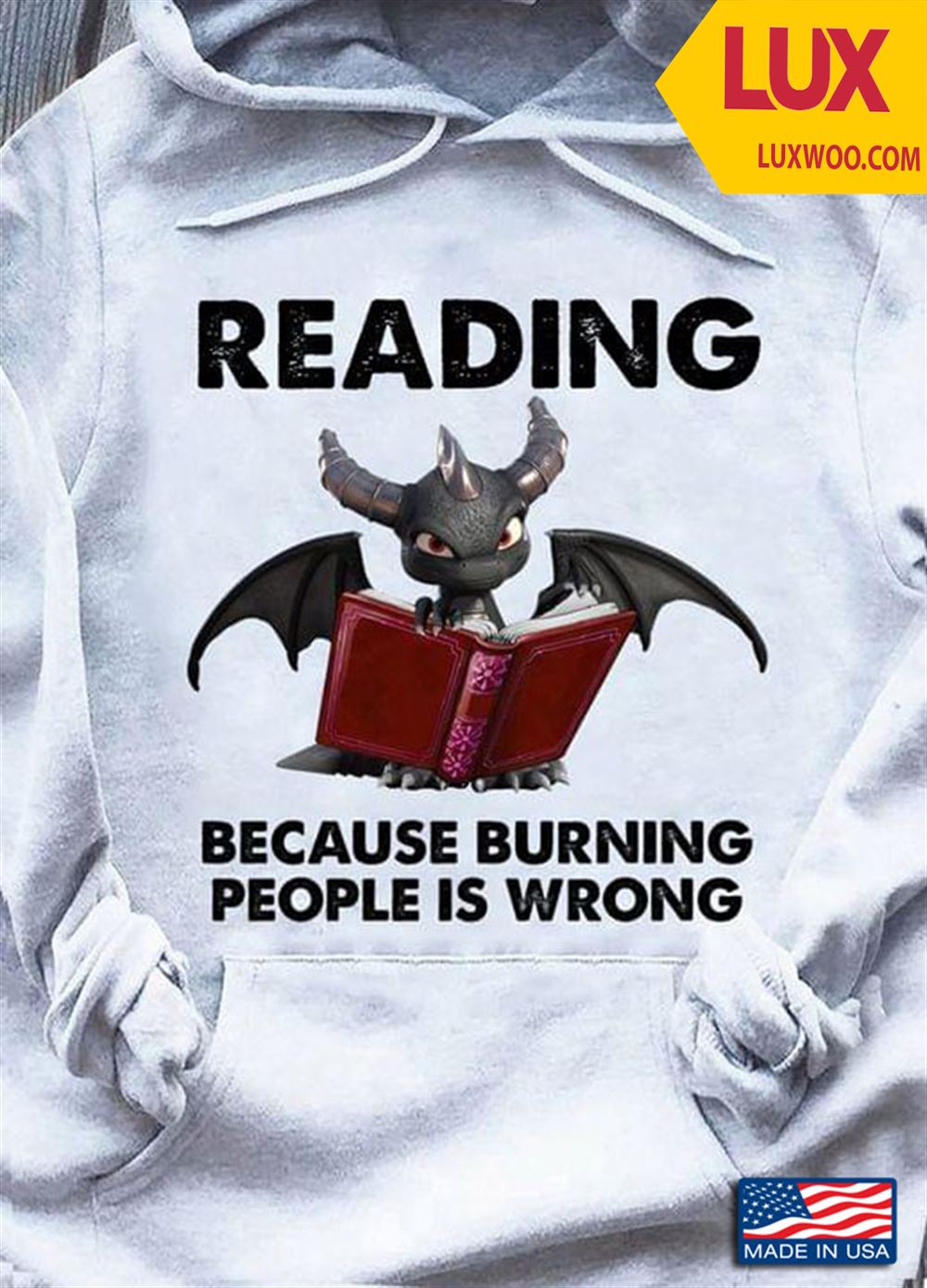 Dragon With Book Reading Because Burning People Is Wrong Shirt Size Up To 5xl