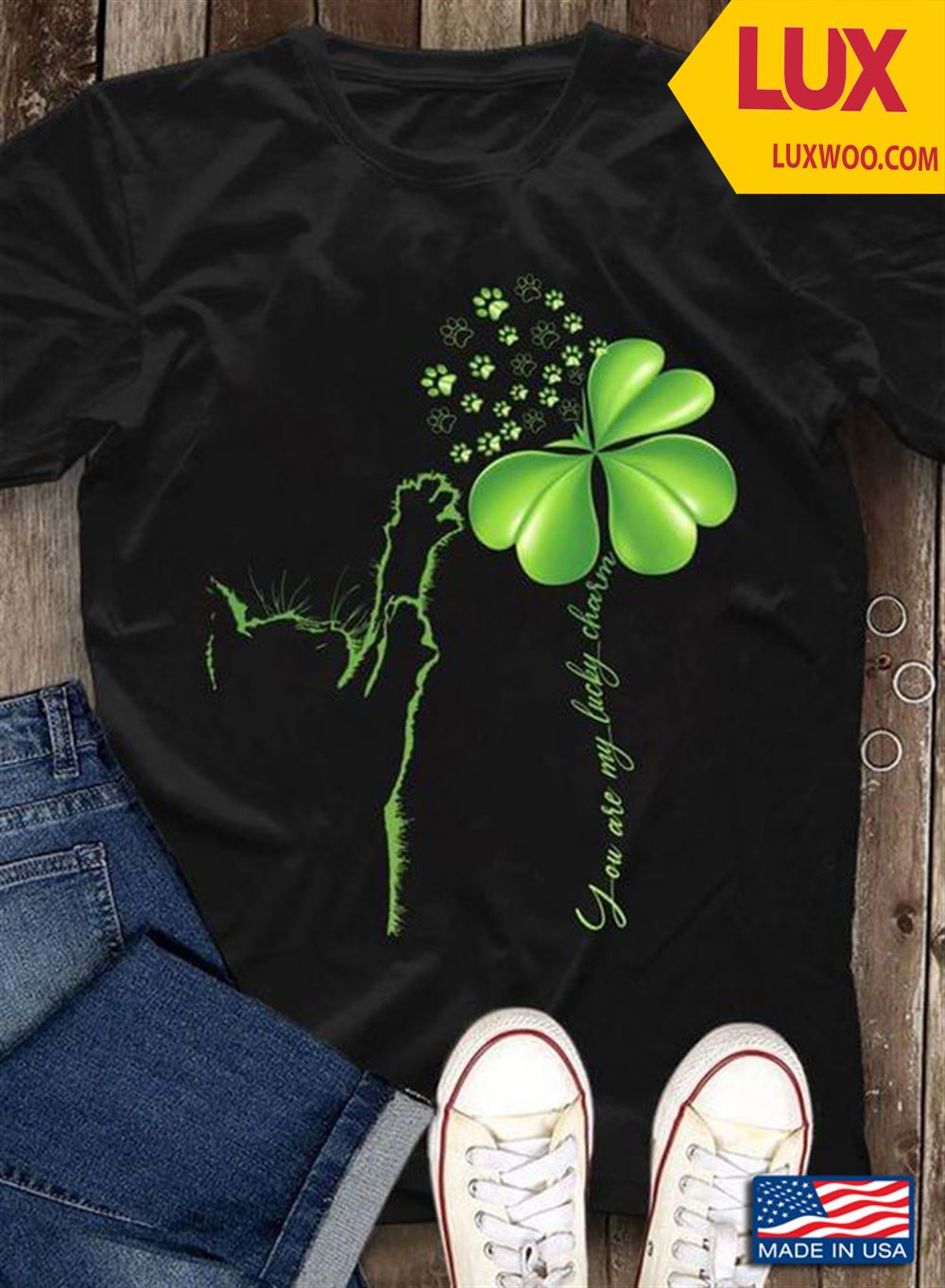 Cat With Shamrock You Are My Lucky Charm St Patricks Day Shirt Size Up To 5xl