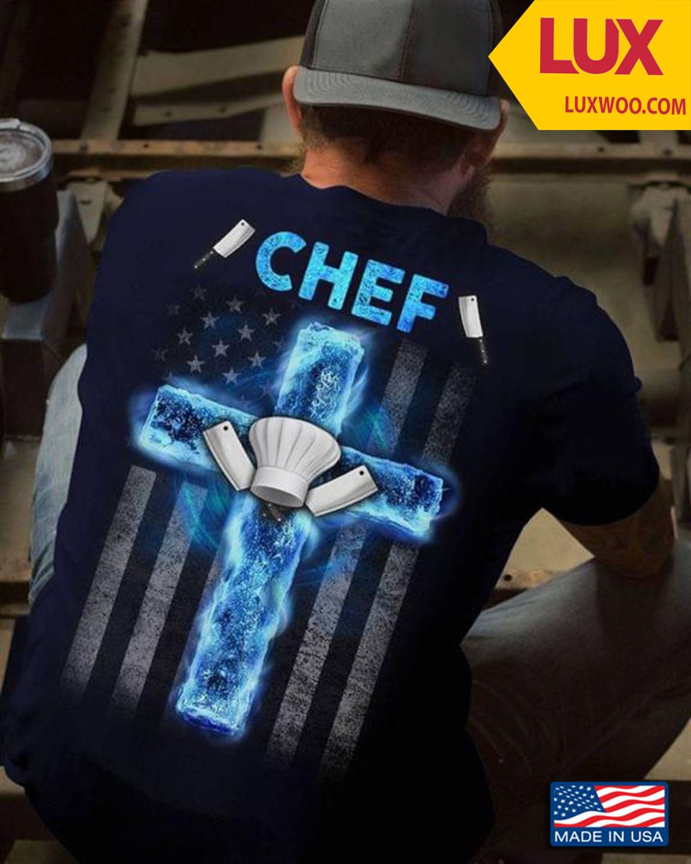 Chef Cross American Flag Shirt Size Up To 5xl