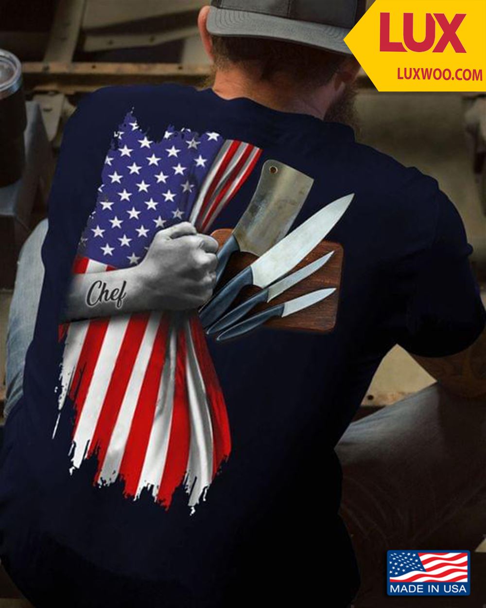 Chef Knives And American Flag Shirt Size Up To 5xl