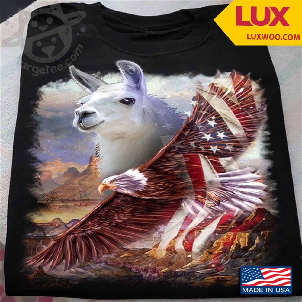 Llama Eagle And American Flag Shirt Size Up To 5xl