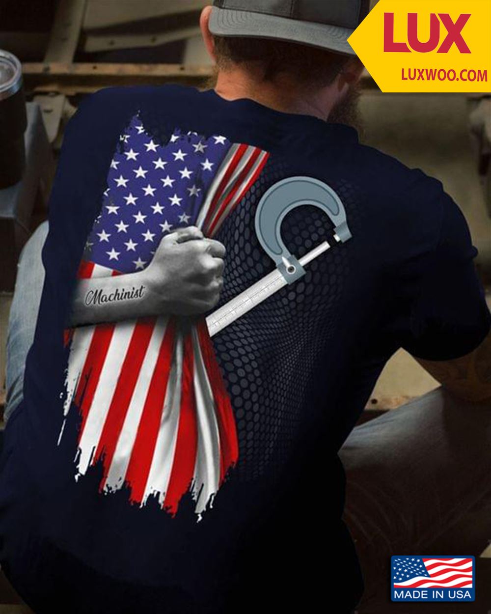 Machinist American Flag Tshirt Size Up To 5xl