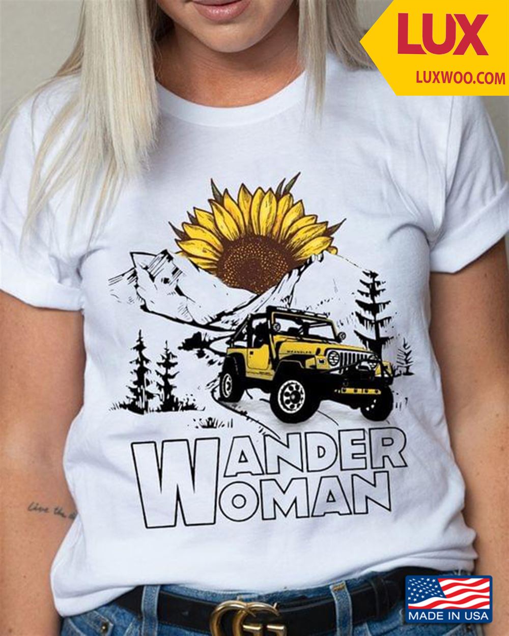 Wander Woman Jeep And Sunflower Shirt Size Up To 5xl