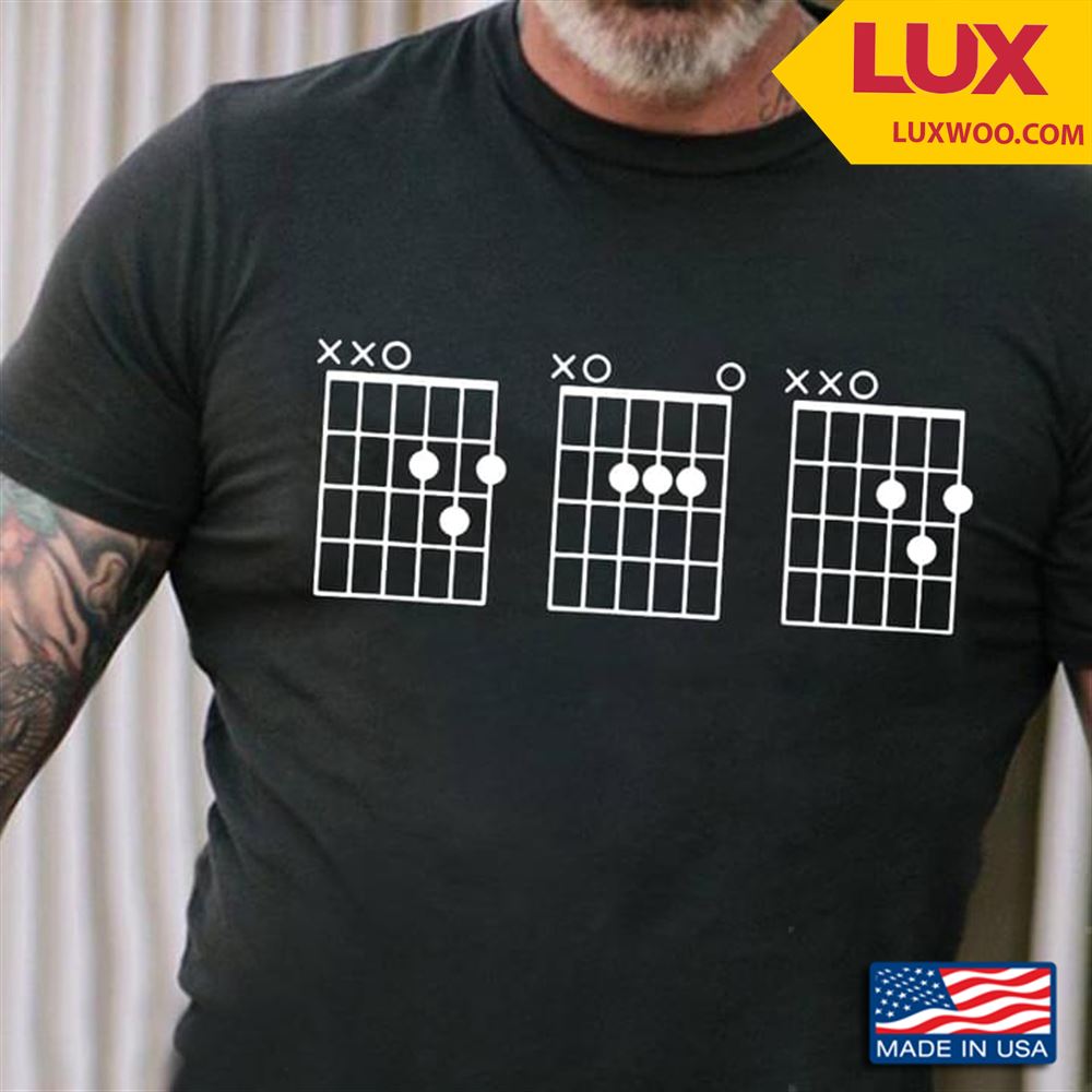 Dad Guitar Chords Fathers Day Tshirt Size Up To 5xl